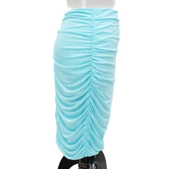 BTFL life Pale Sky Tea Shop Shirred Stretch Mesh Tulip Hem Skirt Size M - Picture 5 of 8